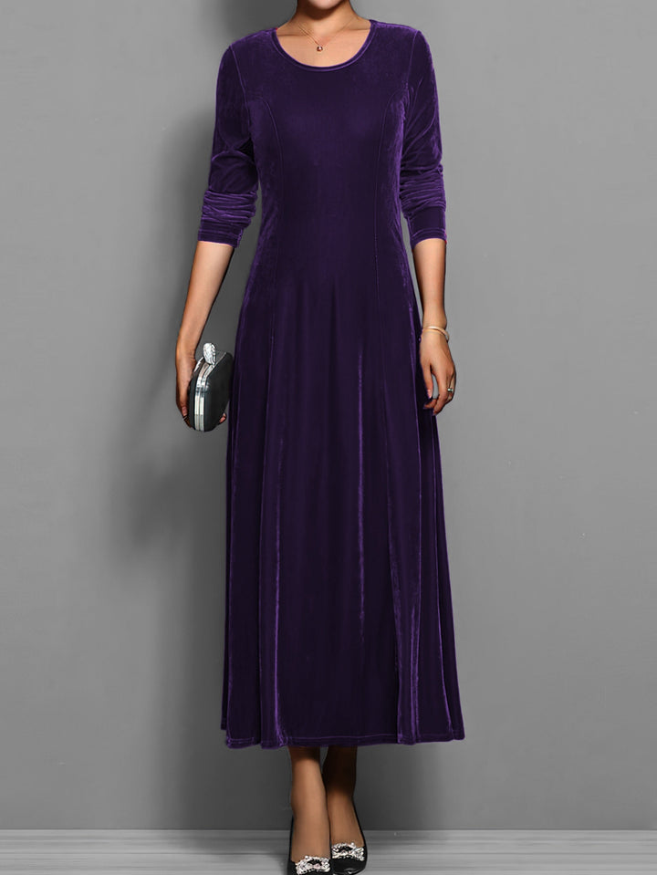 Élowïne | Femme Robe Longue Velours Manches Longues — vue 7