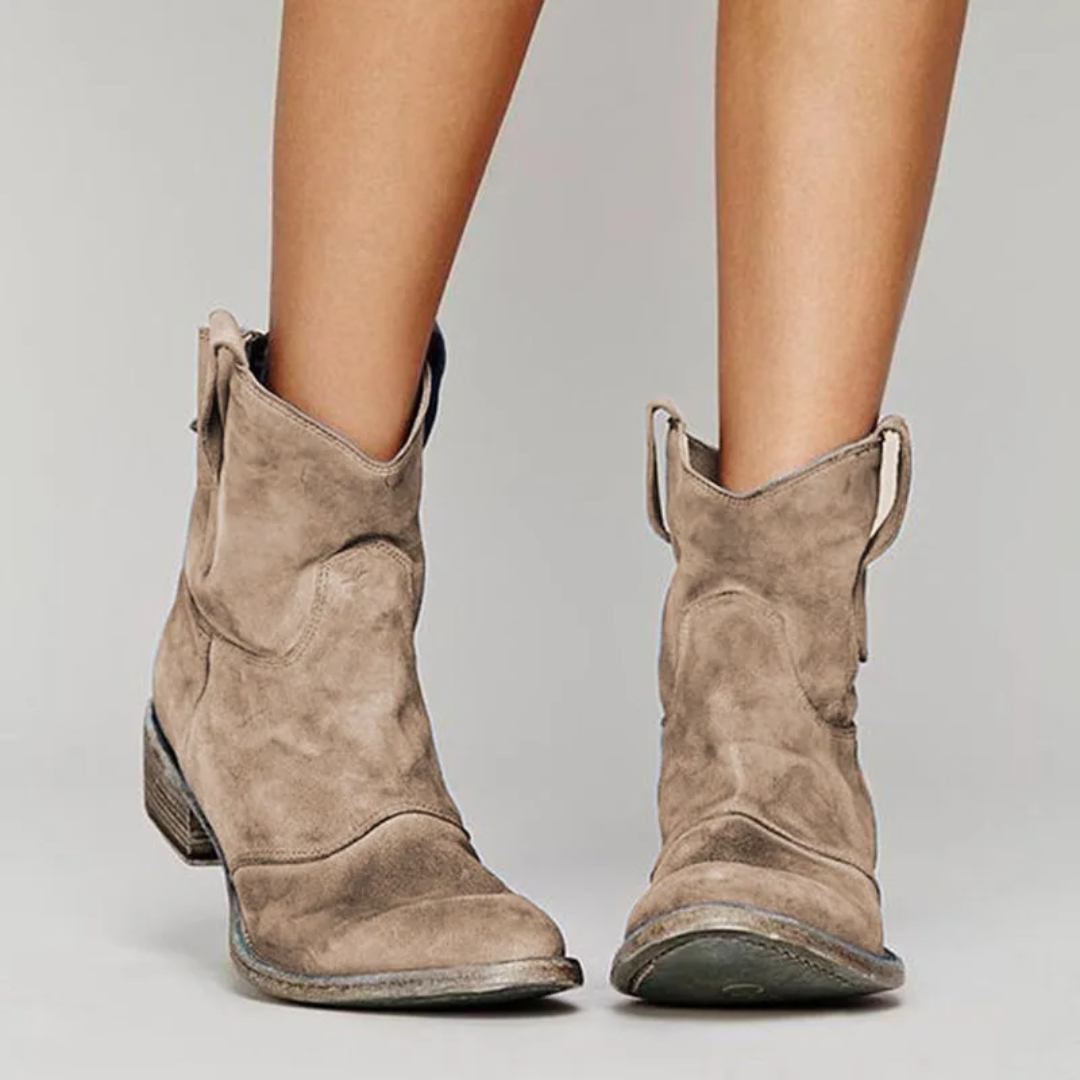 Thalvire | Femme Bottines Western Daim Style Cowboy - Image 1
