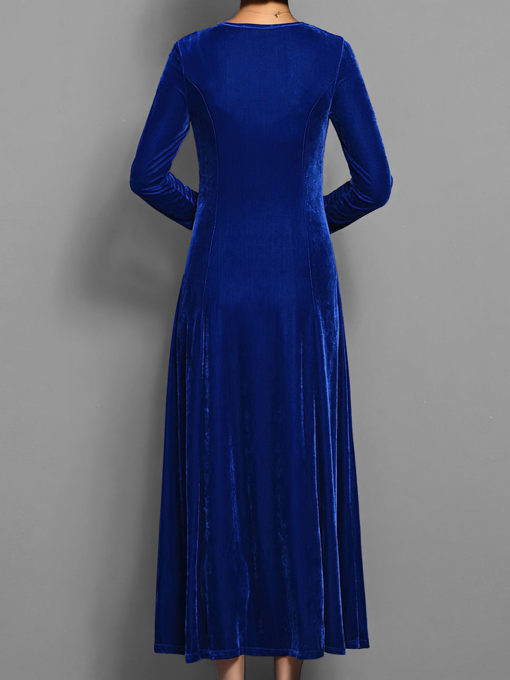 Élowïne | Femme Robe Longue Velours Manches Longues — vue 2