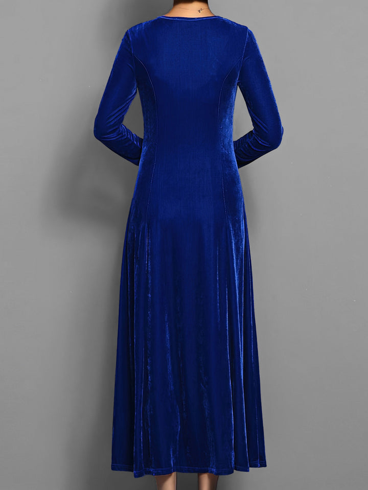 Élowïne | Femme Robe Longue Velours Manches Longues — vue 2
