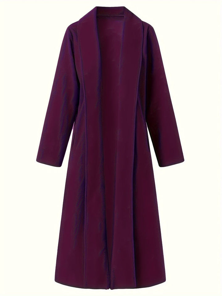 Thovaine | Femme Manteau Long Ouvert Col Châle - Dark Green - Image 20