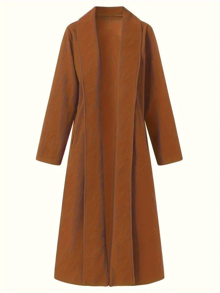 Thovaine | Femme Manteau Long Ouvert Col Châle