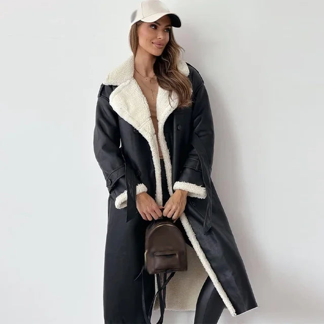 Thavelle | Femme Manteau Long Doublure Sherpa - Image 6