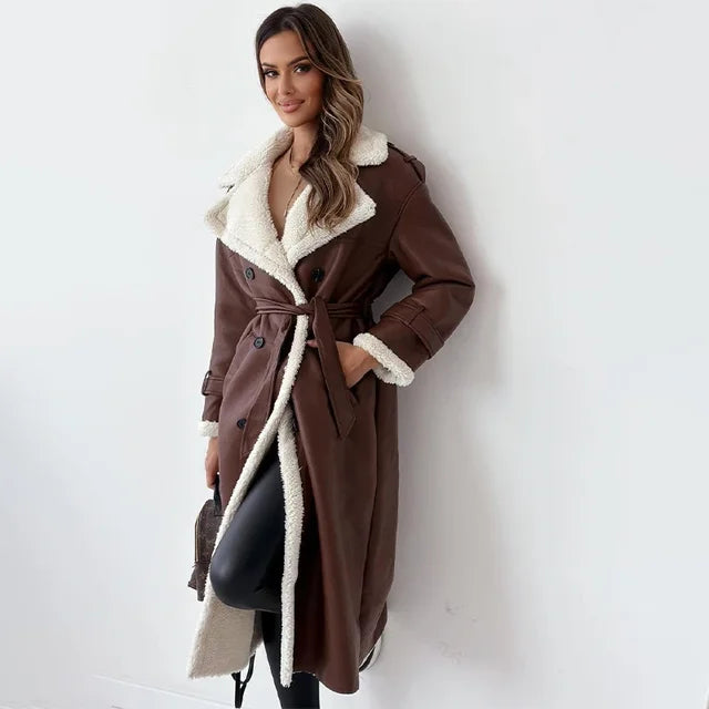 Thavelle | Femme Manteau Long Doublure Sherpa - Image 9