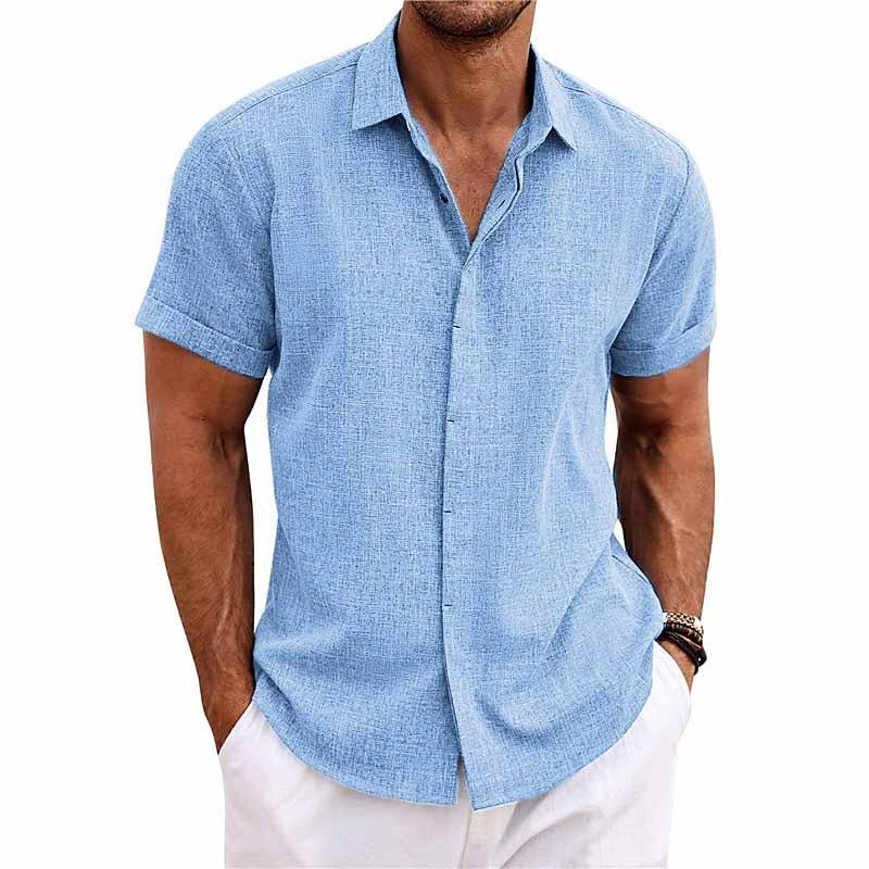 Théovand | Homme Chemise Lin Manches Courtes