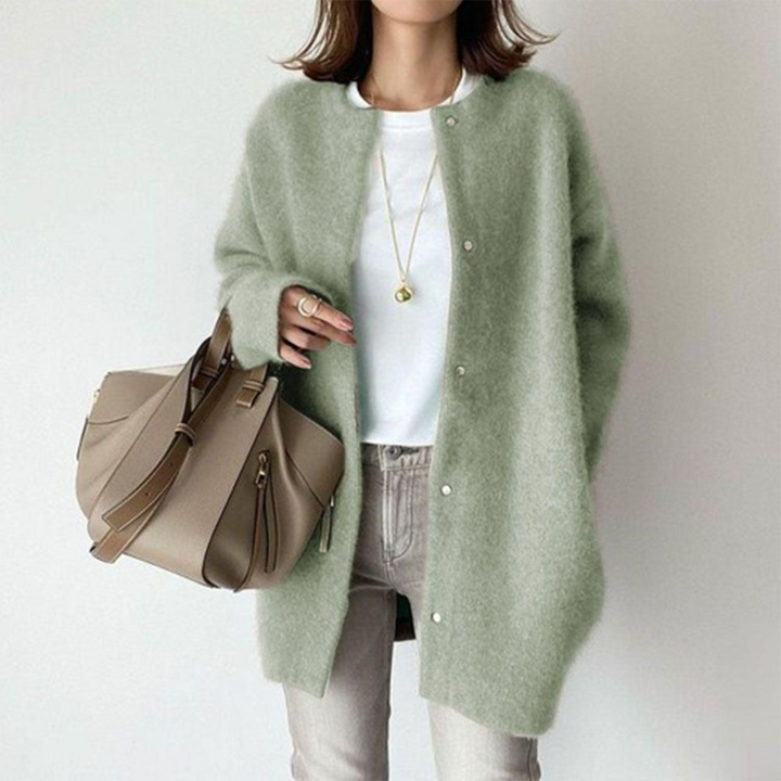 Brélaine | Cardigan Long Femme Col Rond Oversize — vue 17