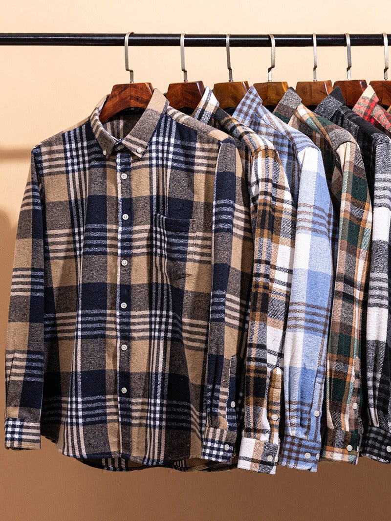 Thibault | Homme Chemise à Carreaux Flanelle Manches Longues — vue 6