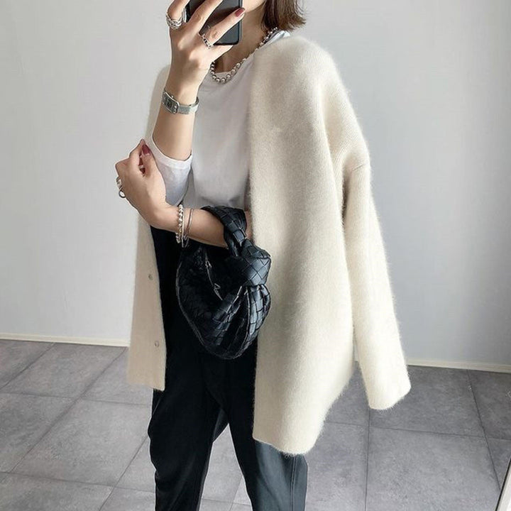 Brélaine | Cardigan Long Femme Col Rond Oversize — vue 10