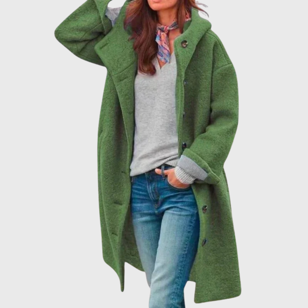 Érivane | Femme Manteau Long à Capuche Boutons — vue 5