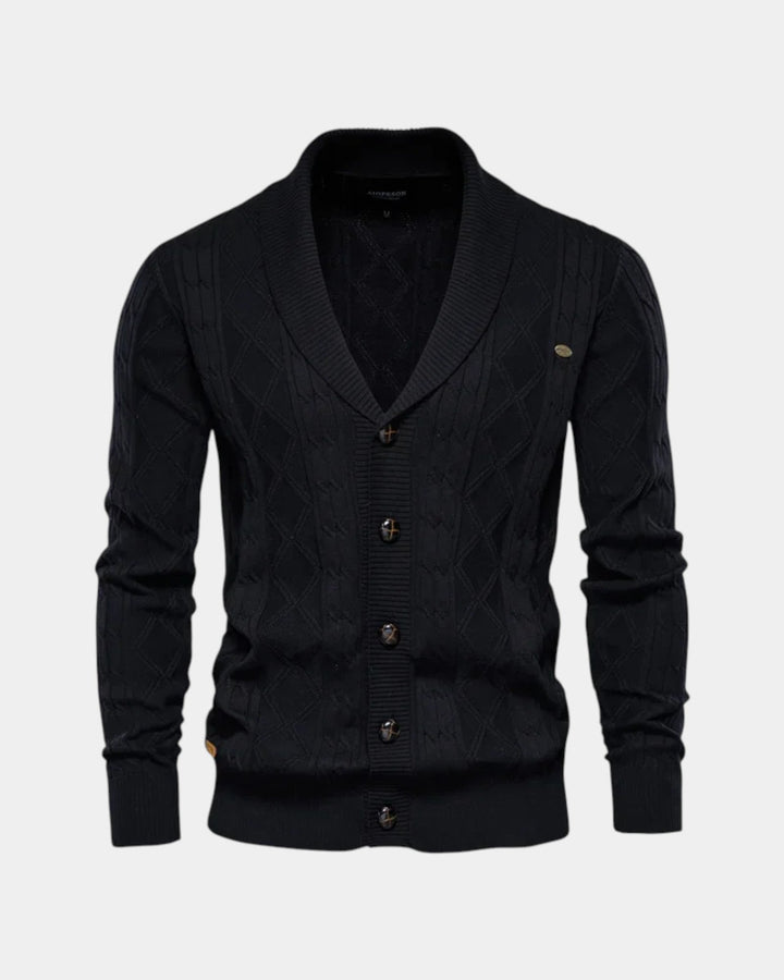 Falvorn | Cardigan Homme Col Châle Boutons — vue 7