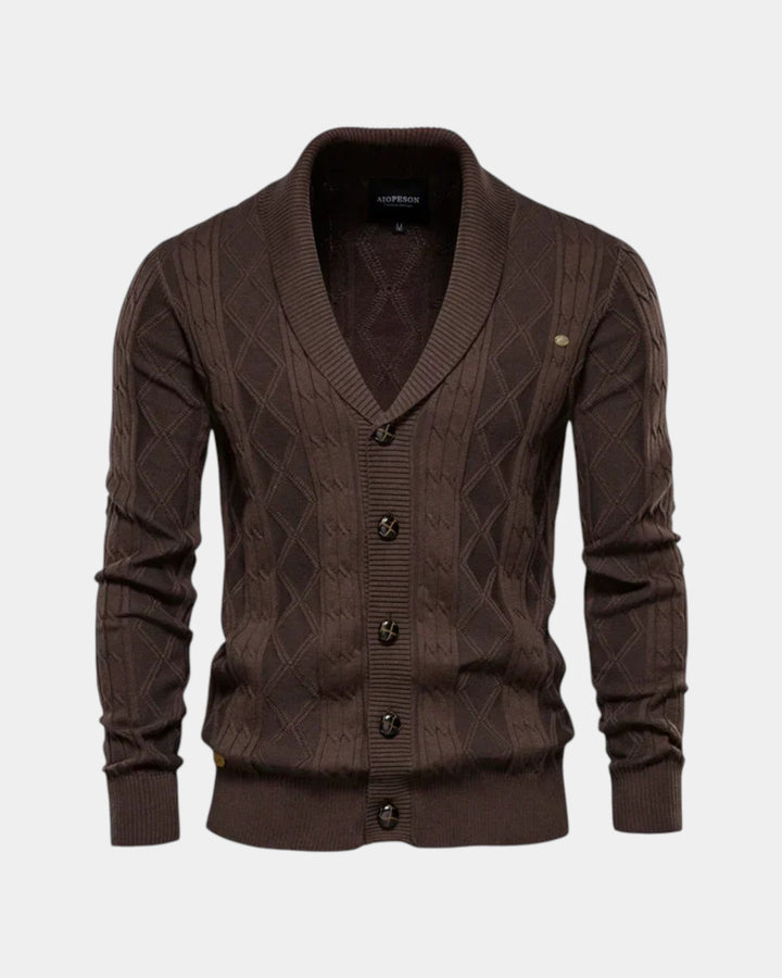 Falvorn | Cardigan Homme Col Châle Boutons — vue 6