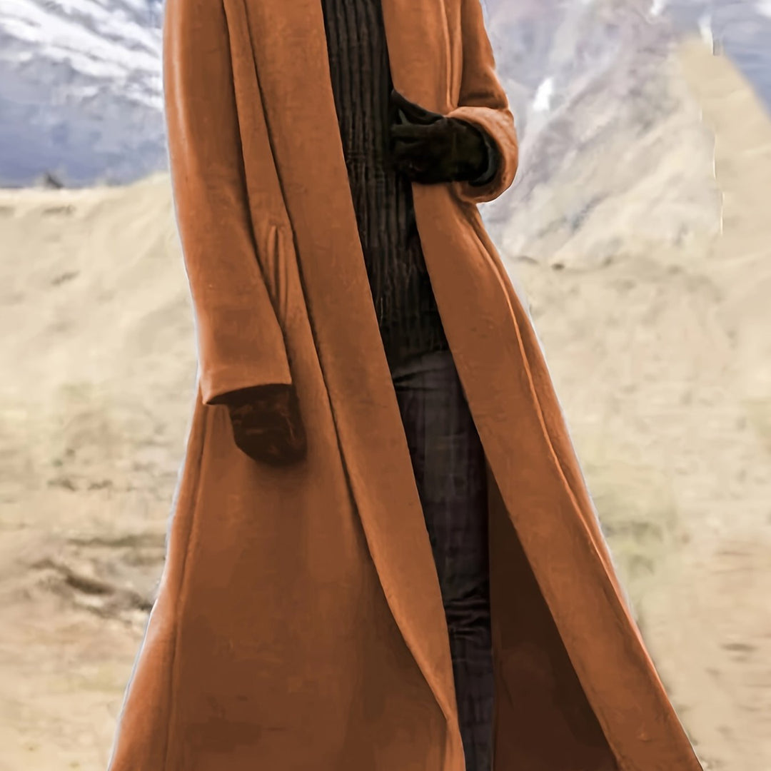 Thovaine | Femme Manteau Long Ouvert Col Châle