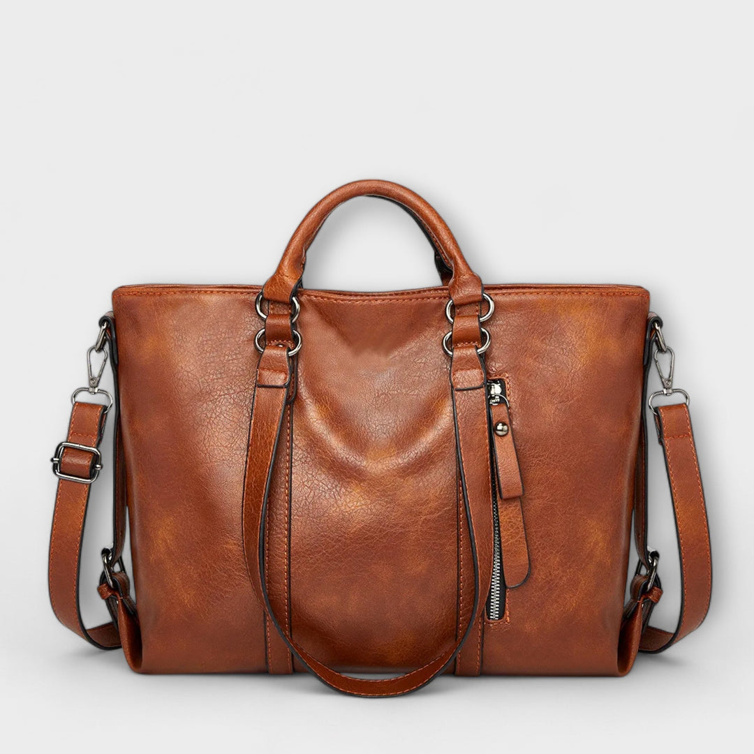 Adeline | Women's Brown Shoulder Tote Bag - Image 1
