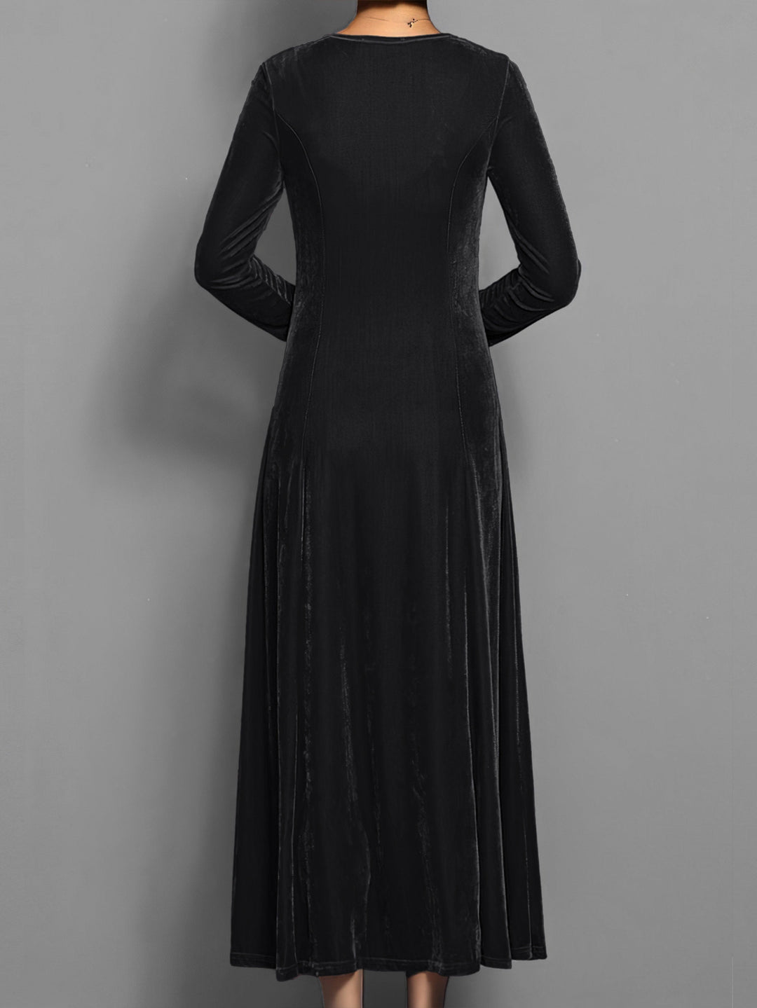 Élowïne | Femme Robe Longue Velours Manches Longues — vue 10