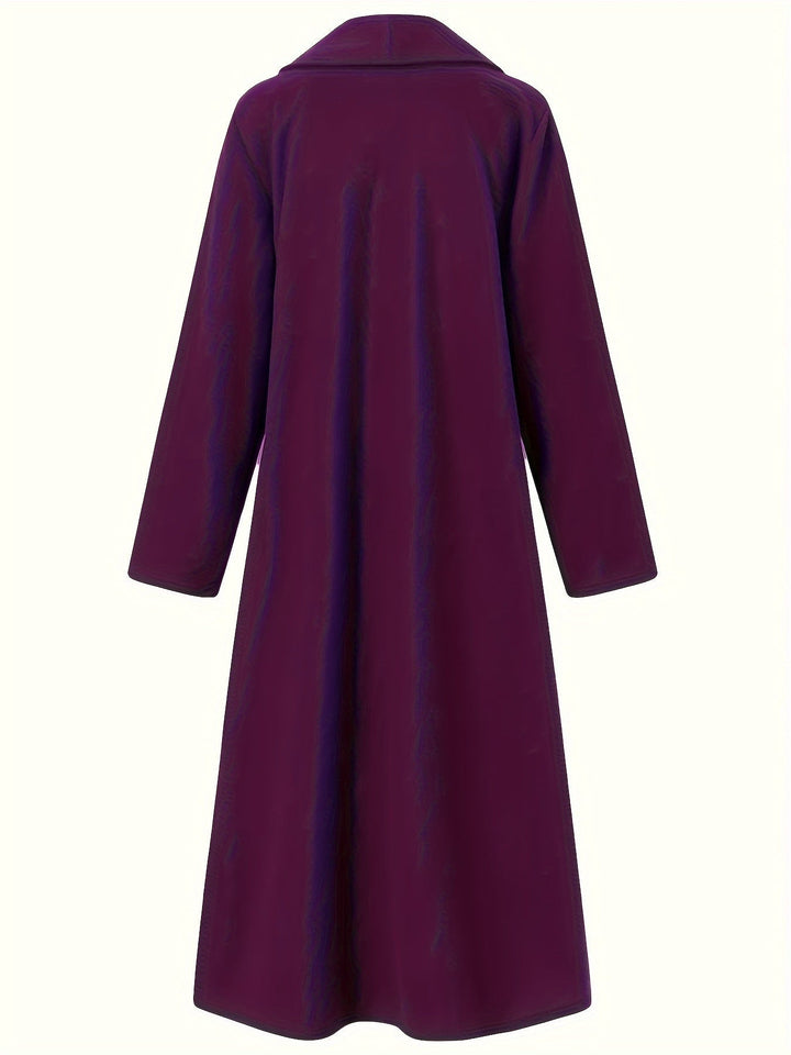 Thovaine | Femme Manteau Long Ouvert Col Châle - Dark Green - Image 21