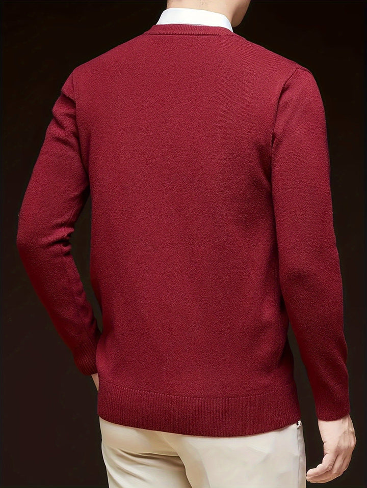 Évrand | Homme Pull Col V Tricoté Classique — vue 14