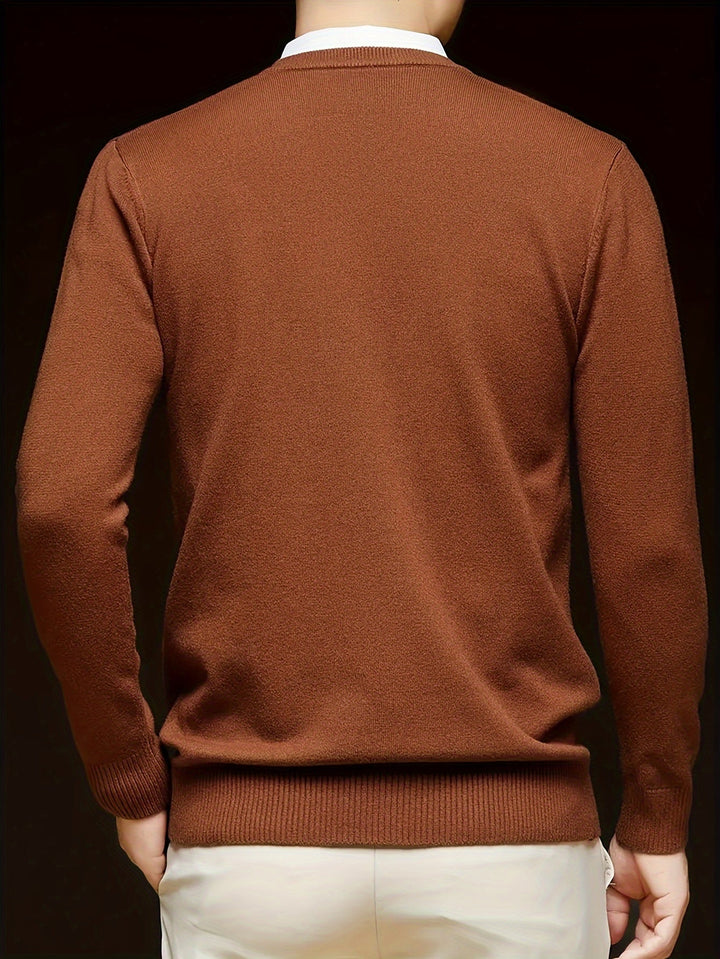 Évrand | Homme Pull Col V Tricoté Classique