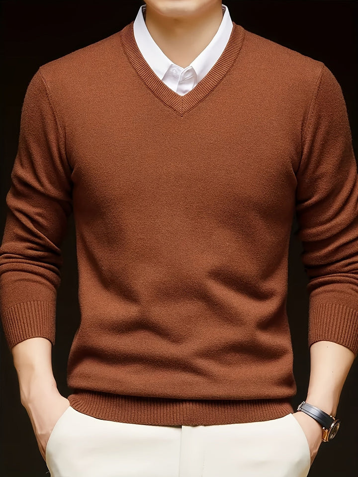 Évrand | Homme Pull Col V Tricoté Classique
