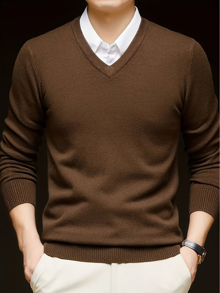 Évrand | Homme Pull Col V Tricoté Classique