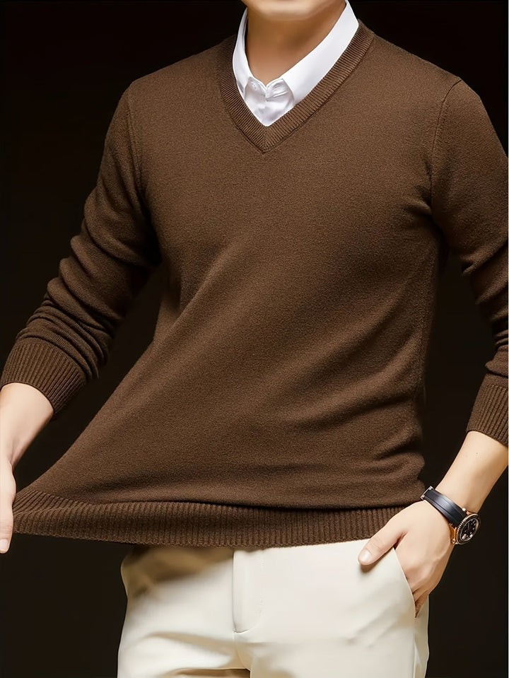 Évrand | Homme Pull Col V Tricoté Classique
