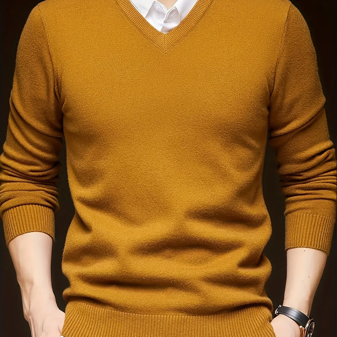 Évrand | Homme Pull Col V Tricoté Classique