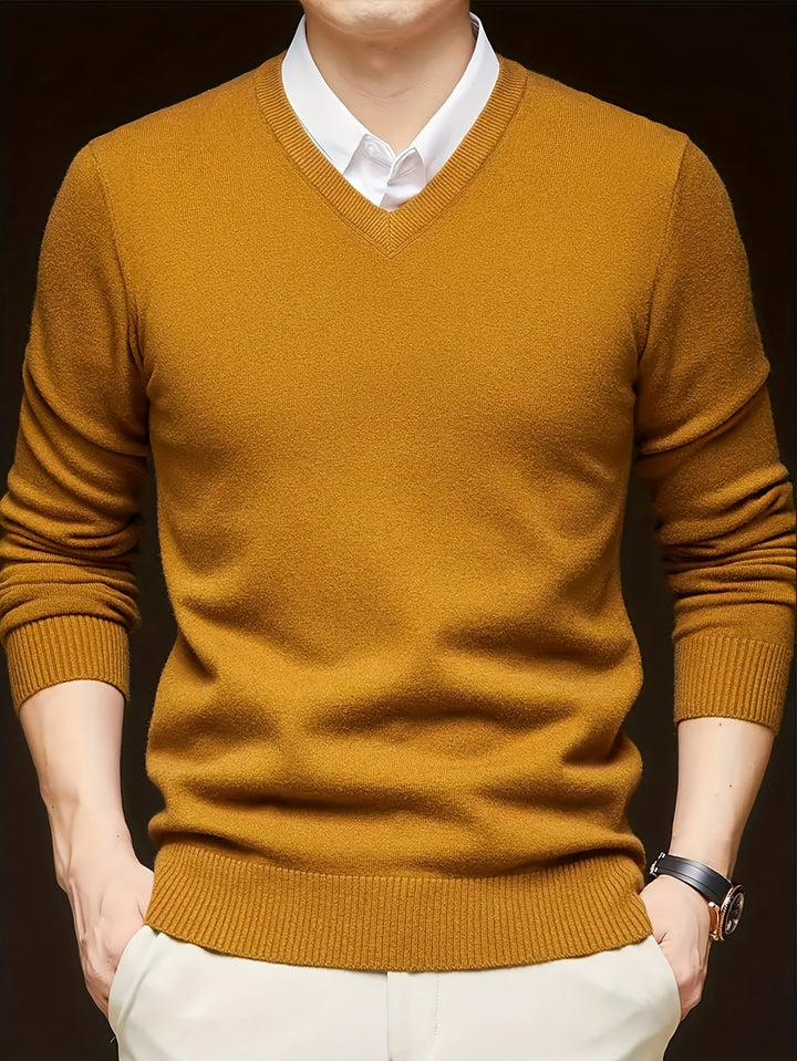 Évrand | Homme Pull Col V Tricoté Classique
