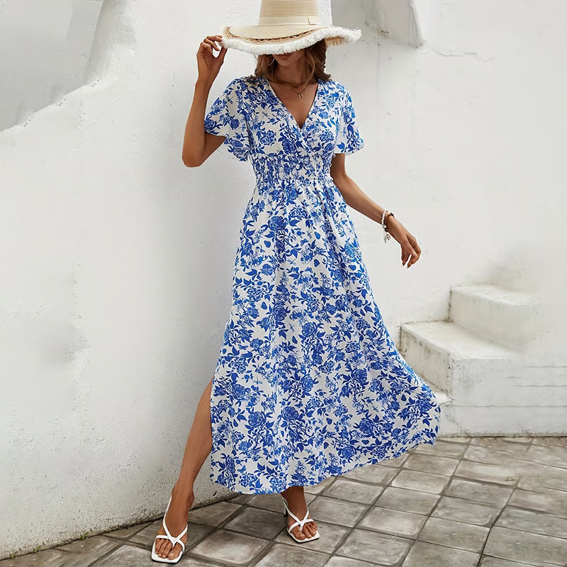 Anastasia | Women's Floral V Neck Maxi Dress - Image 1