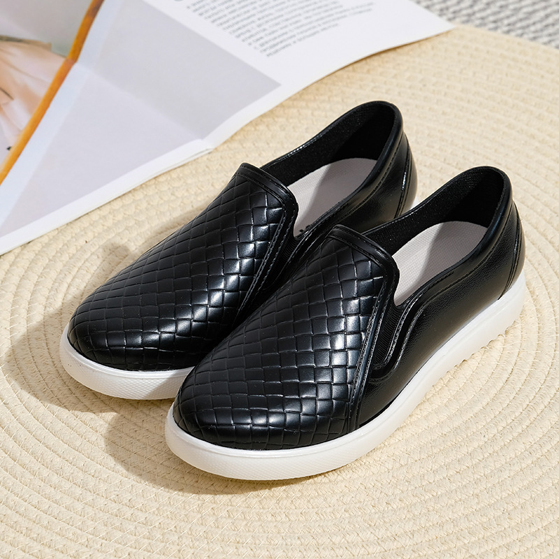 Annabella | Women's Quilted Slip On Loafers - Black - Image 1
