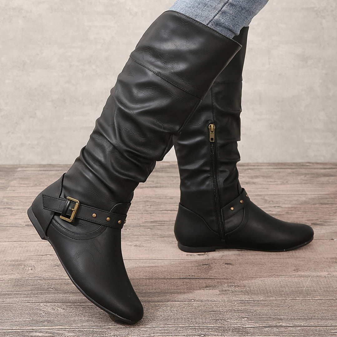Anneliese | Women's Side Zipper Knee High Boots - Image 1