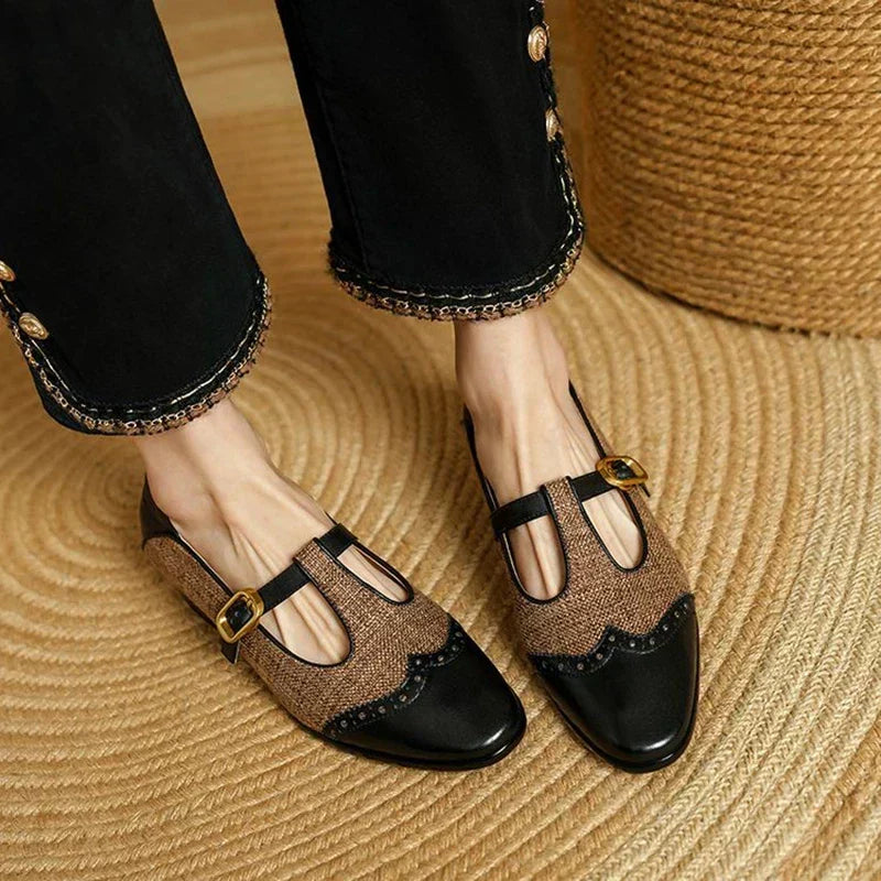 Araminta | Women's T-Strap Mary Jane Low Heel Shoes - Image 1