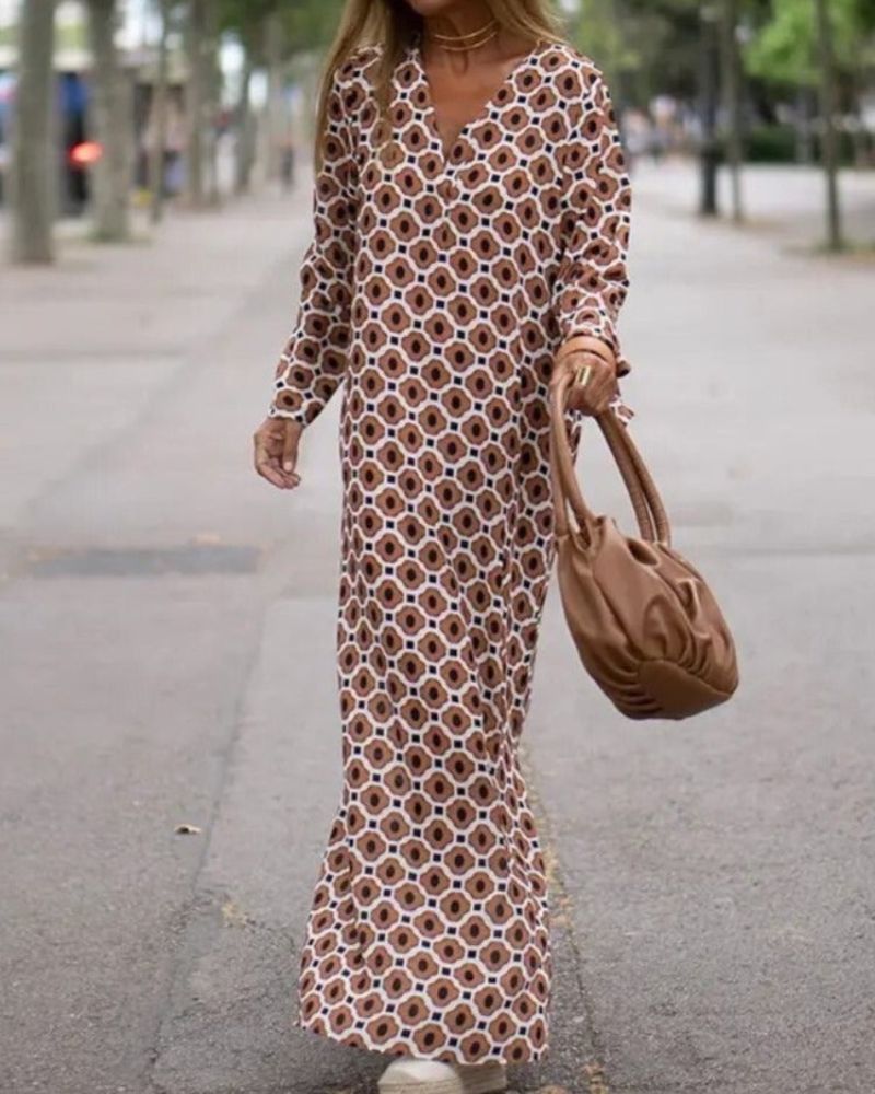 Artemisia | Women's Circle Print Wrap Midi Dress - Image 2
