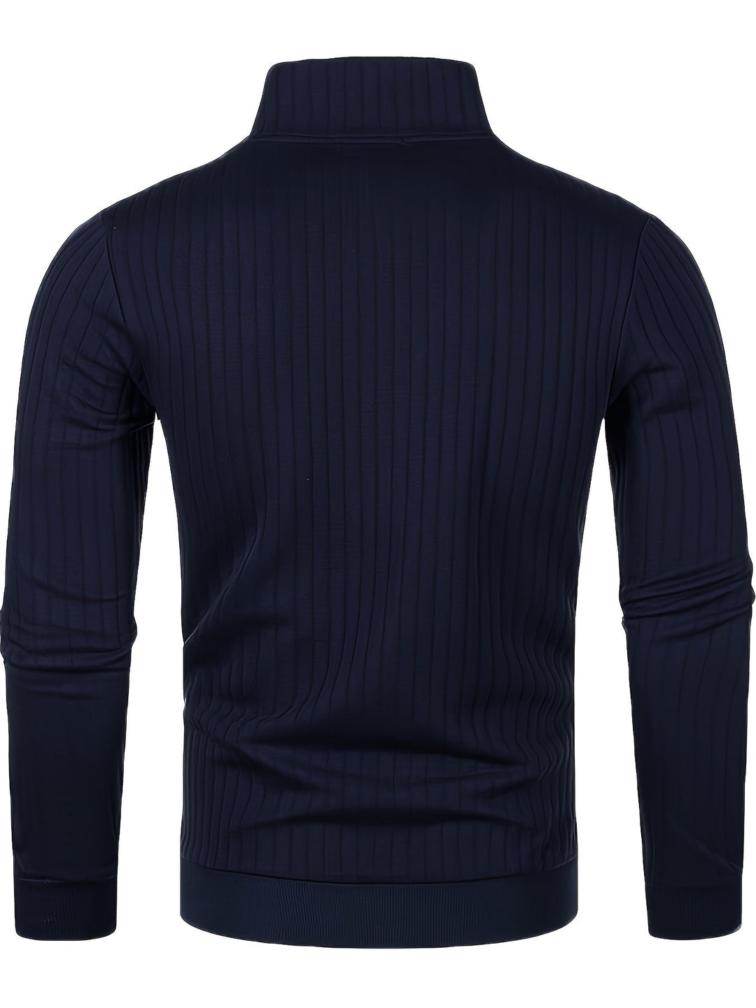 Arvand | Homme Pull Col Montant Zippé Côtelé - Navy - Image 3