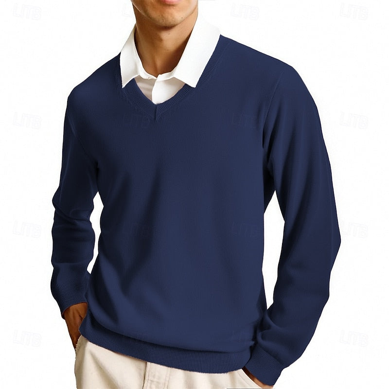 Arvand | Homme Pull Col V Manches Longues - Pink - Image 13