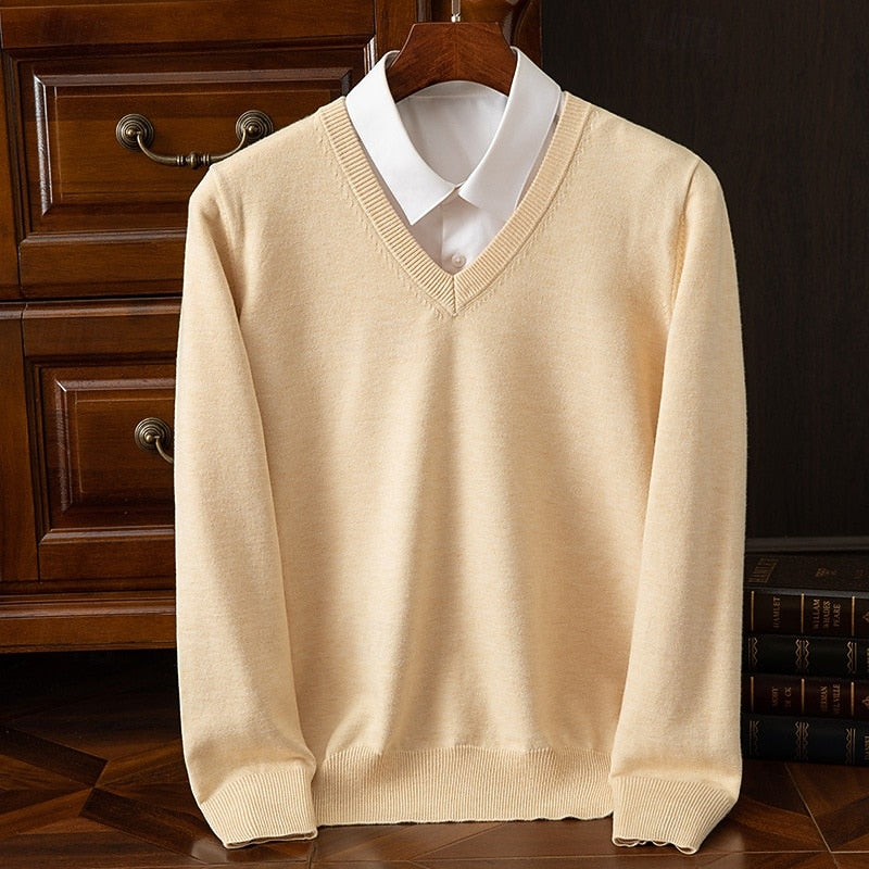Arvand | Homme Pull Col V Manches Longues - Pink - Image 14