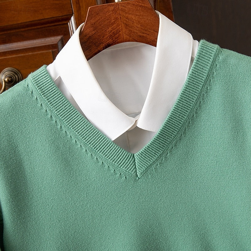 Arvand | Homme Pull Col V Manches Longues - Pink - Image 4