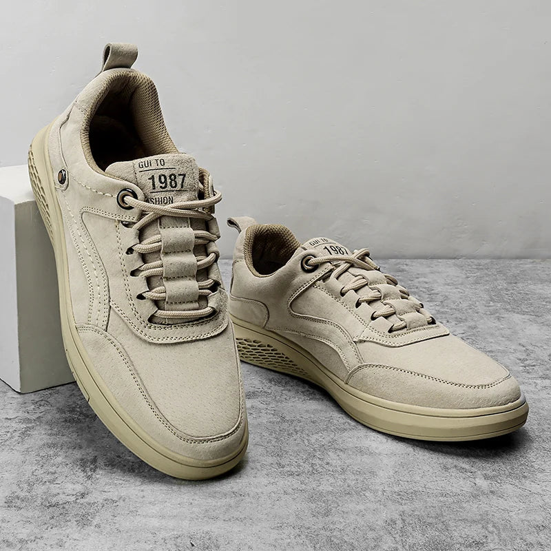 Arvand | Homme Sneakers Daim Casual Lacets - Dark Grey - Image 3