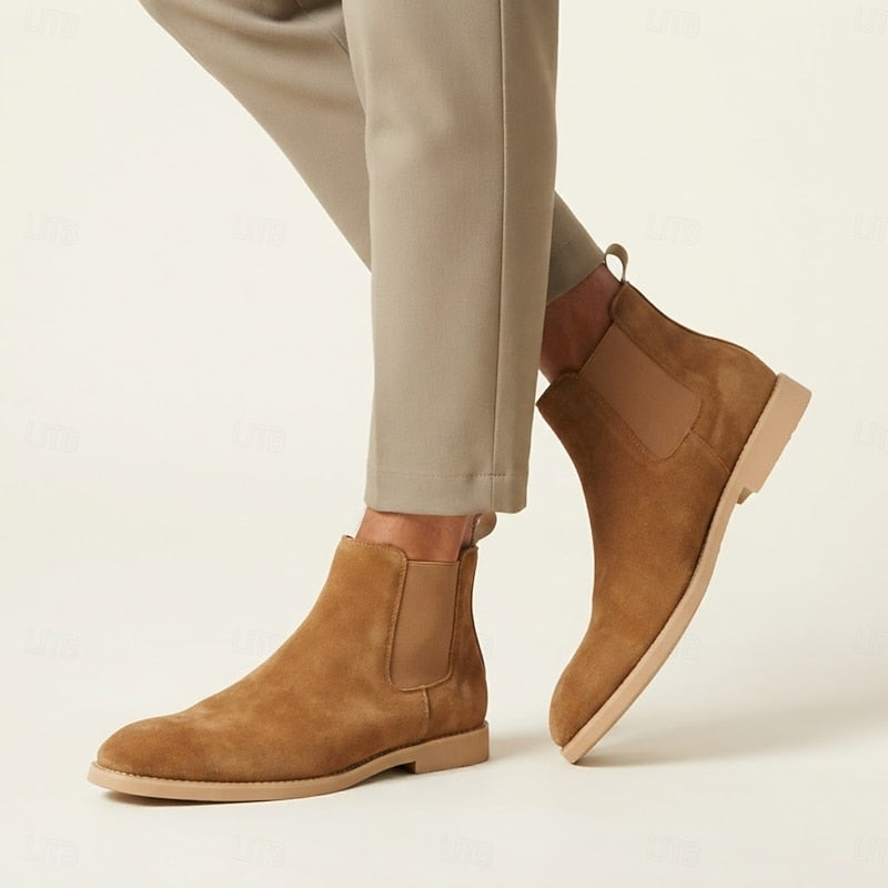 Arveld | Homme Chelsea Boots Daim Montantes - Camel - Image 3