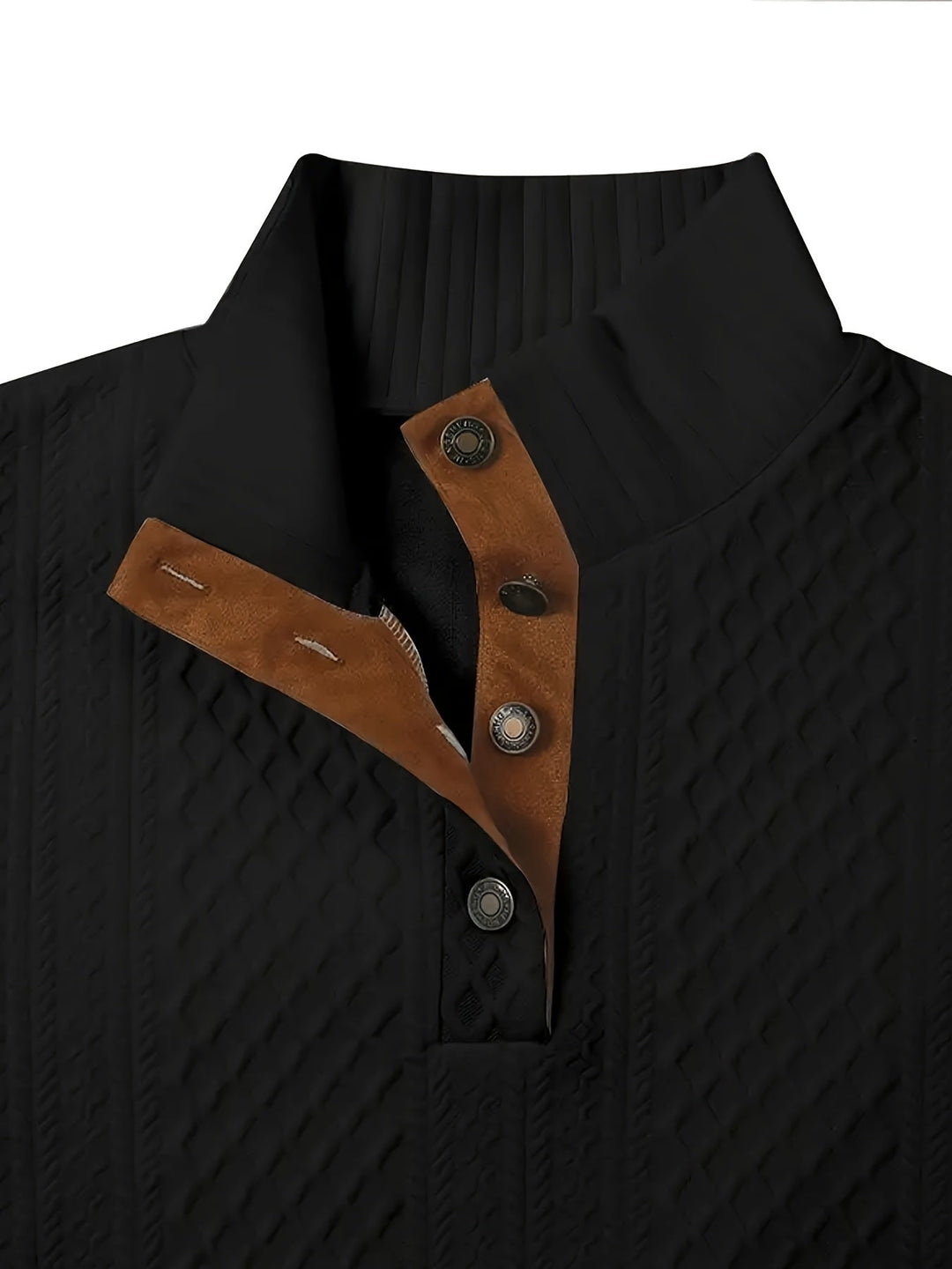 Arveld | Homme Pull Col Montant Tricot Losanges - Beige - Image 19