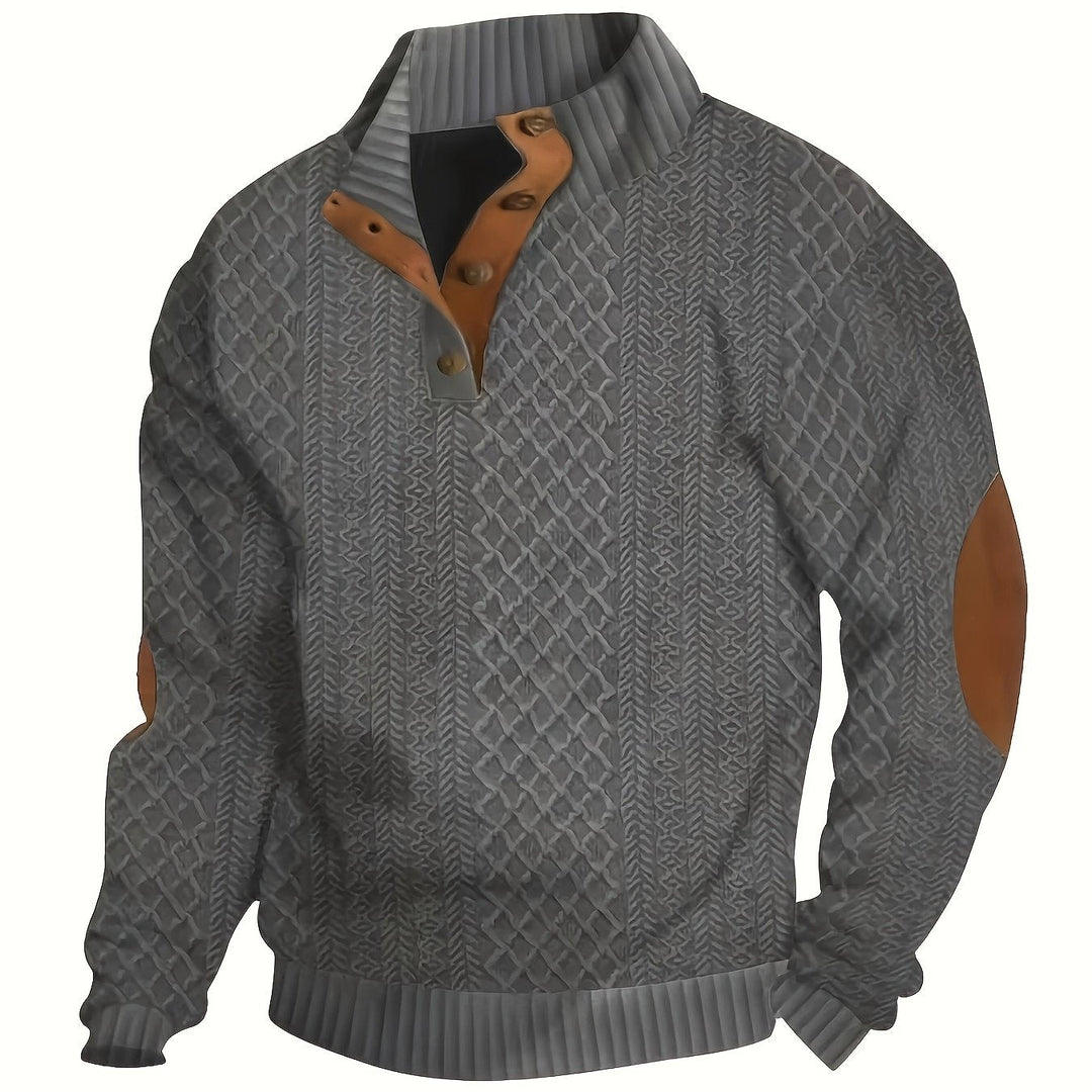 Arveld | Homme Pull Col Montant Tricot Losanges - Beige - Image 24
