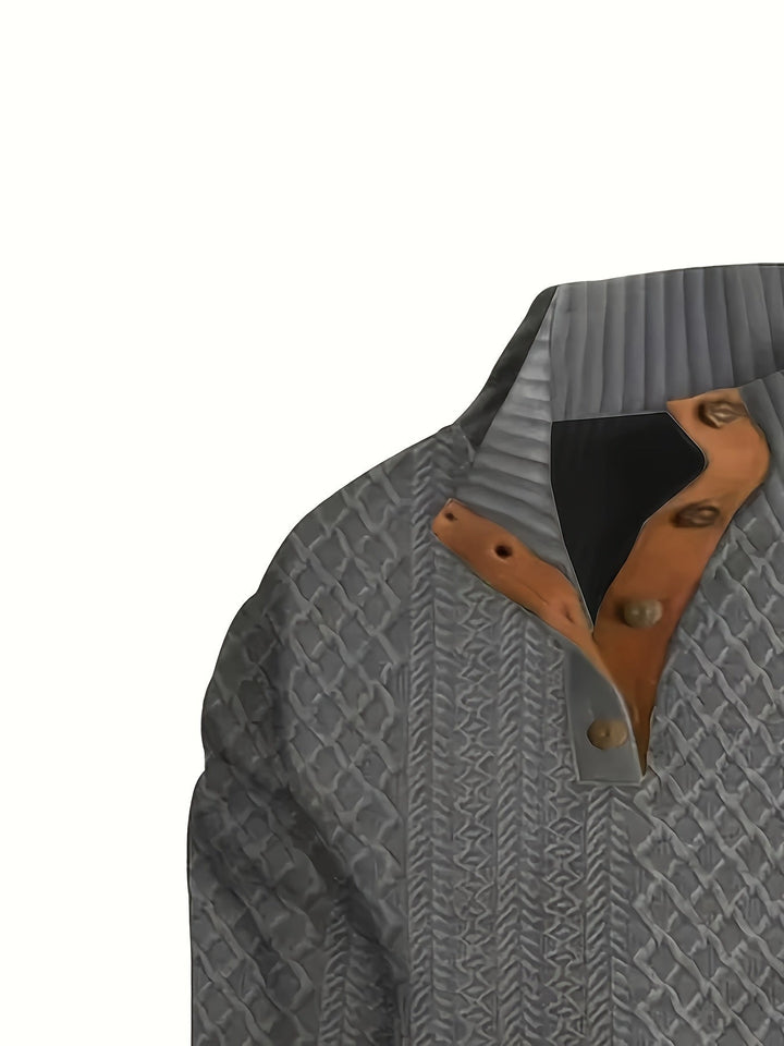 Arveld | Homme Pull Col Montant Tricot Losanges - Beige - Image 26