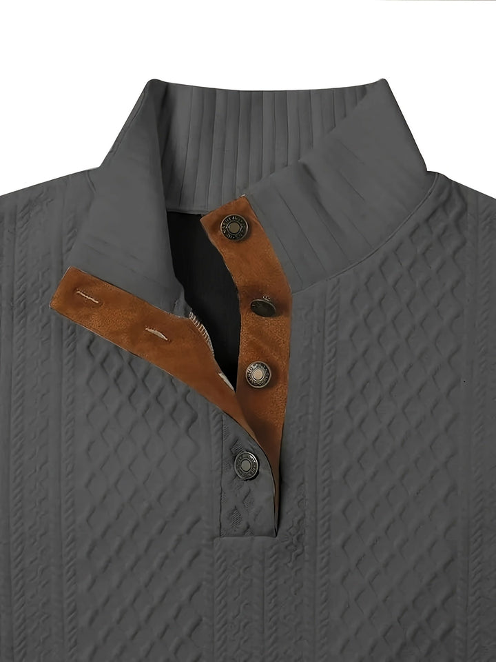 Arveld | Homme Pull Col Montant Tricot Losanges - Beige - Image 27