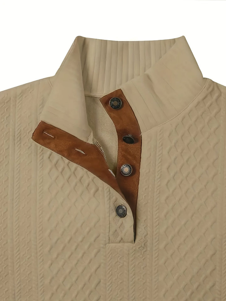 Arveld | Homme Pull Col Montant Tricot Losanges - Beige - Image 3