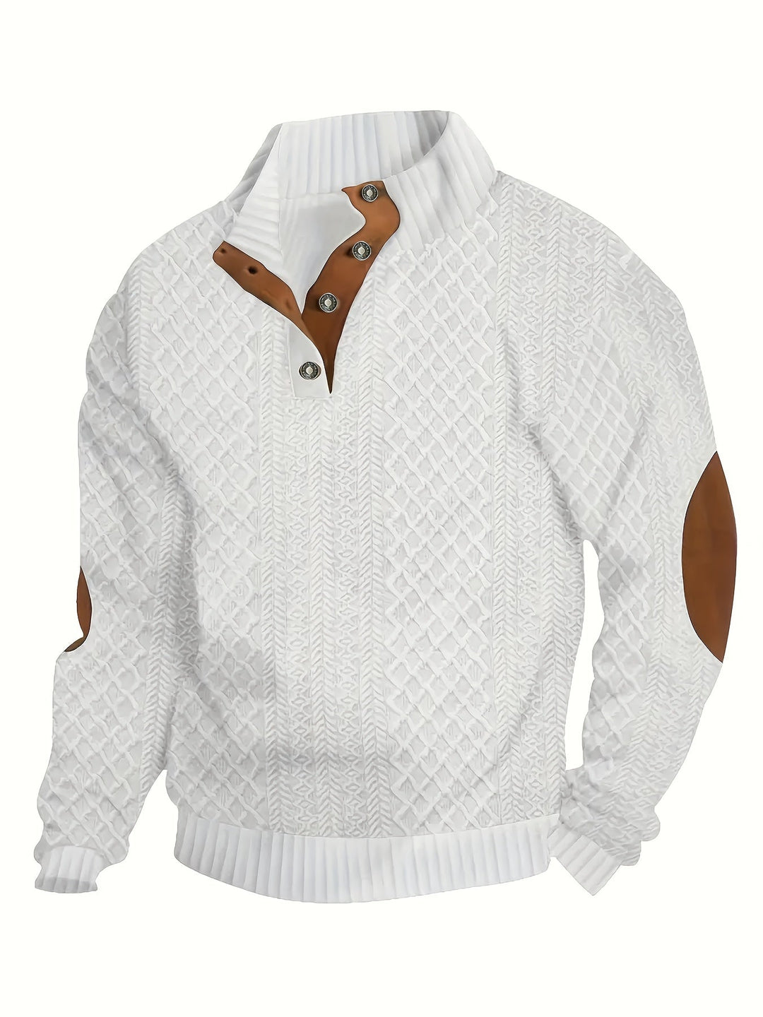 Arveld | Homme Pull Col Montant Tricot Losanges - Beige - Image 33