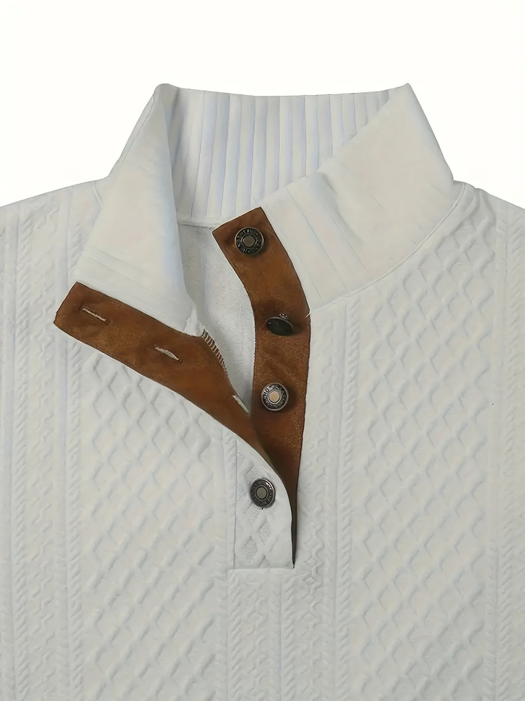 Arveld | Homme Pull Col Montant Tricot Losanges - Beige - Image 35
