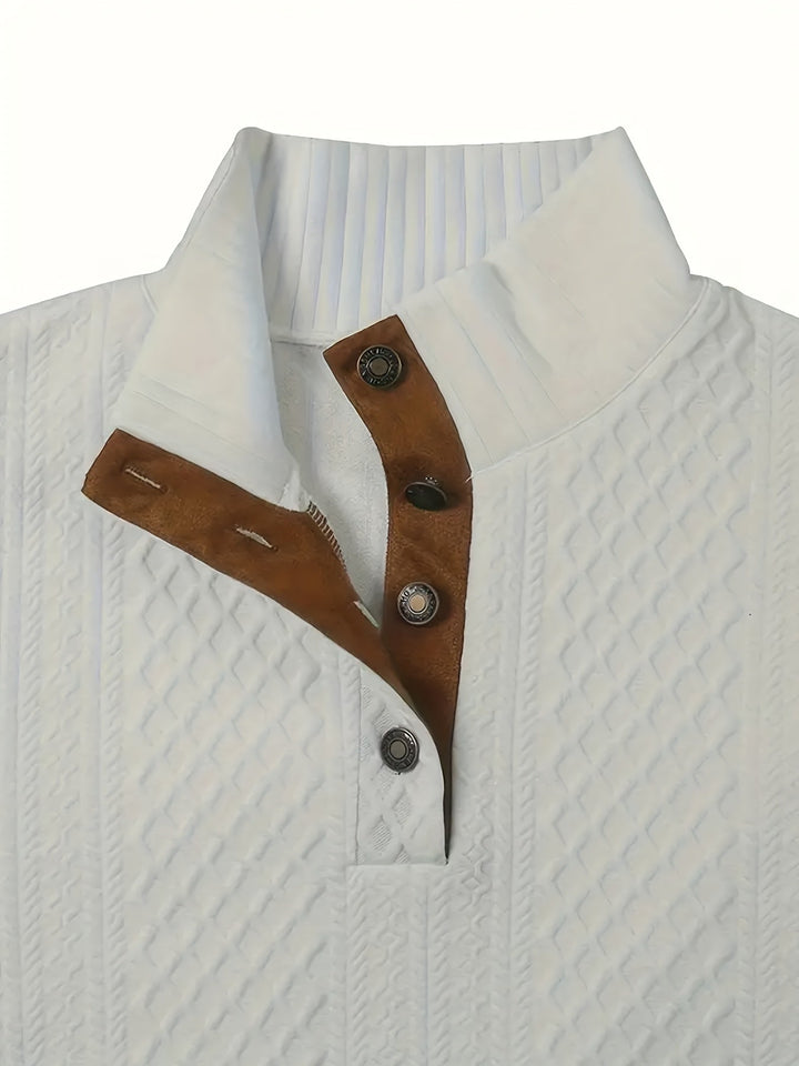 Arveld | Homme Pull Col Montant Tricot Losanges - Beige - Image 35