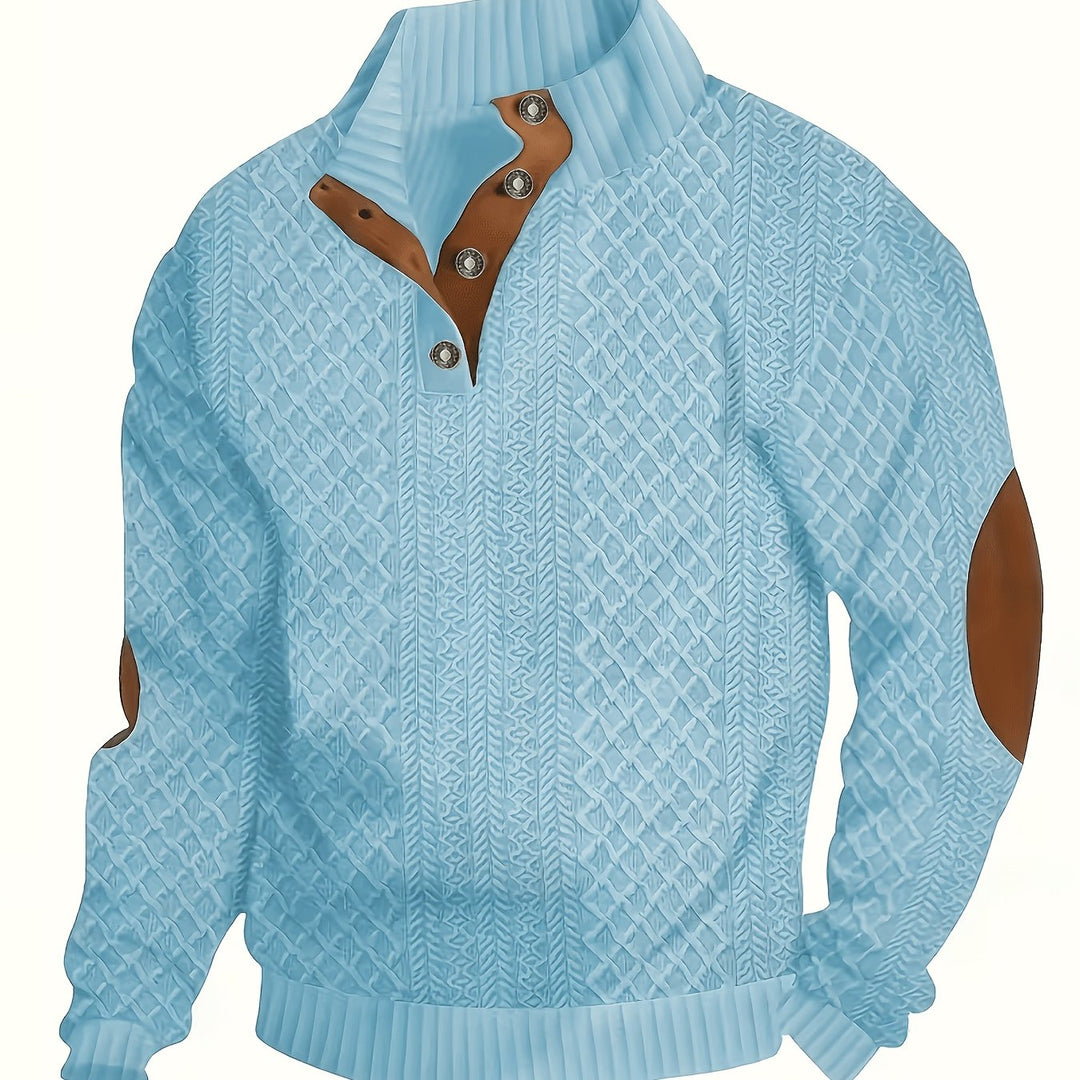 Arveld | Homme Pull Col Montant Tricot Losanges - Beige - Image 40