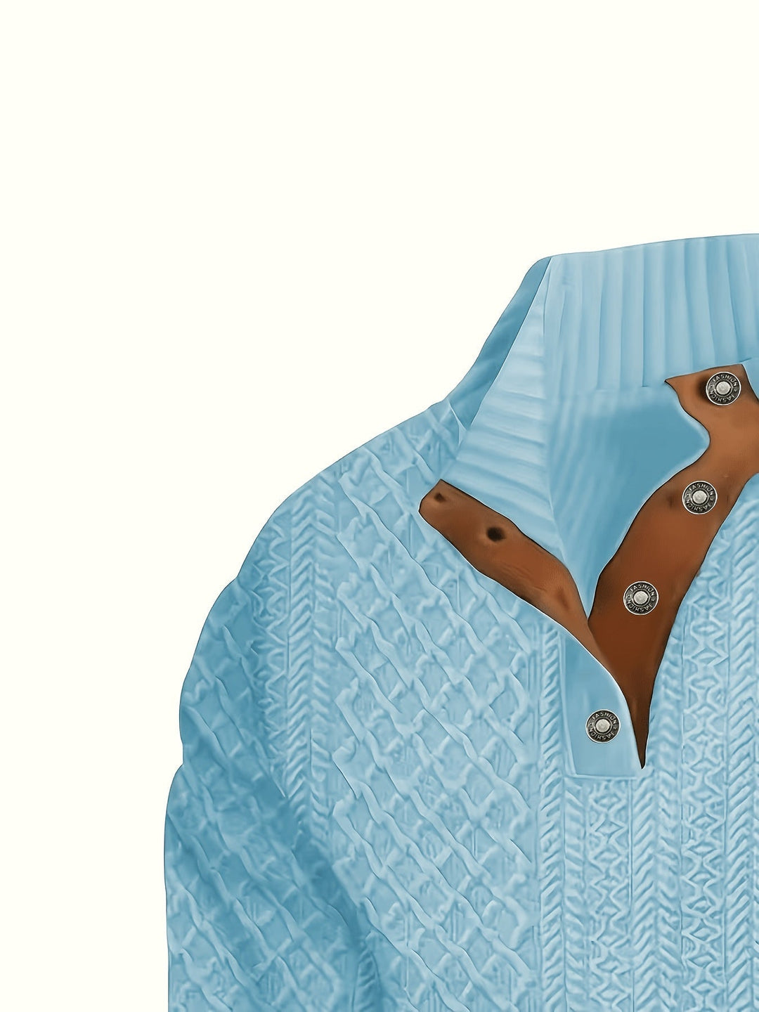 Arveld | Homme Pull Col Montant Tricot Losanges - Beige - Image 45