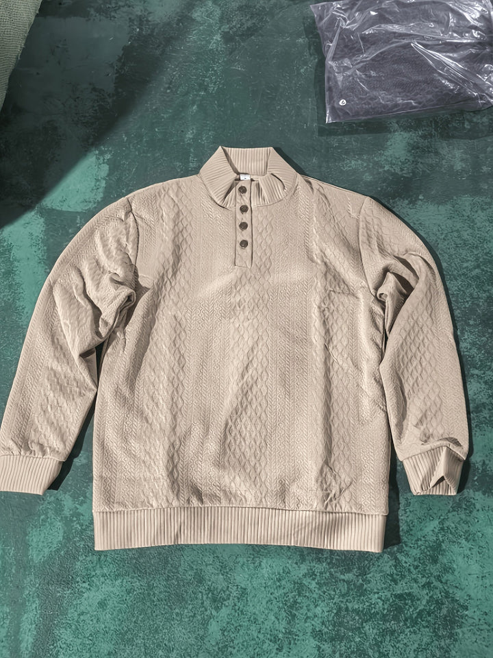 Arveld | Homme Pull Col Montant Tricot Losanges - Beige - Image 6