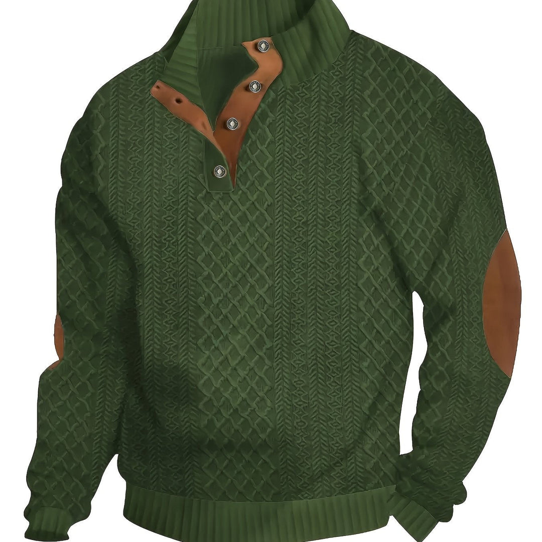 Arveld | Homme Pull Col Montant Tricot Losanges - Beige - Image 8