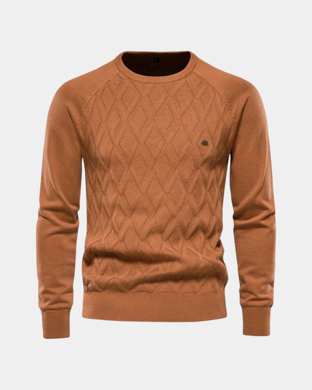 Arveld | Homme Pull Col Rond Jacquard Maille - Beige - Image 4